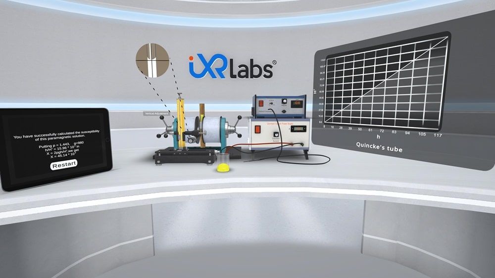 Students using virtual physics labs in an immersive learning environment with AR/VR technology